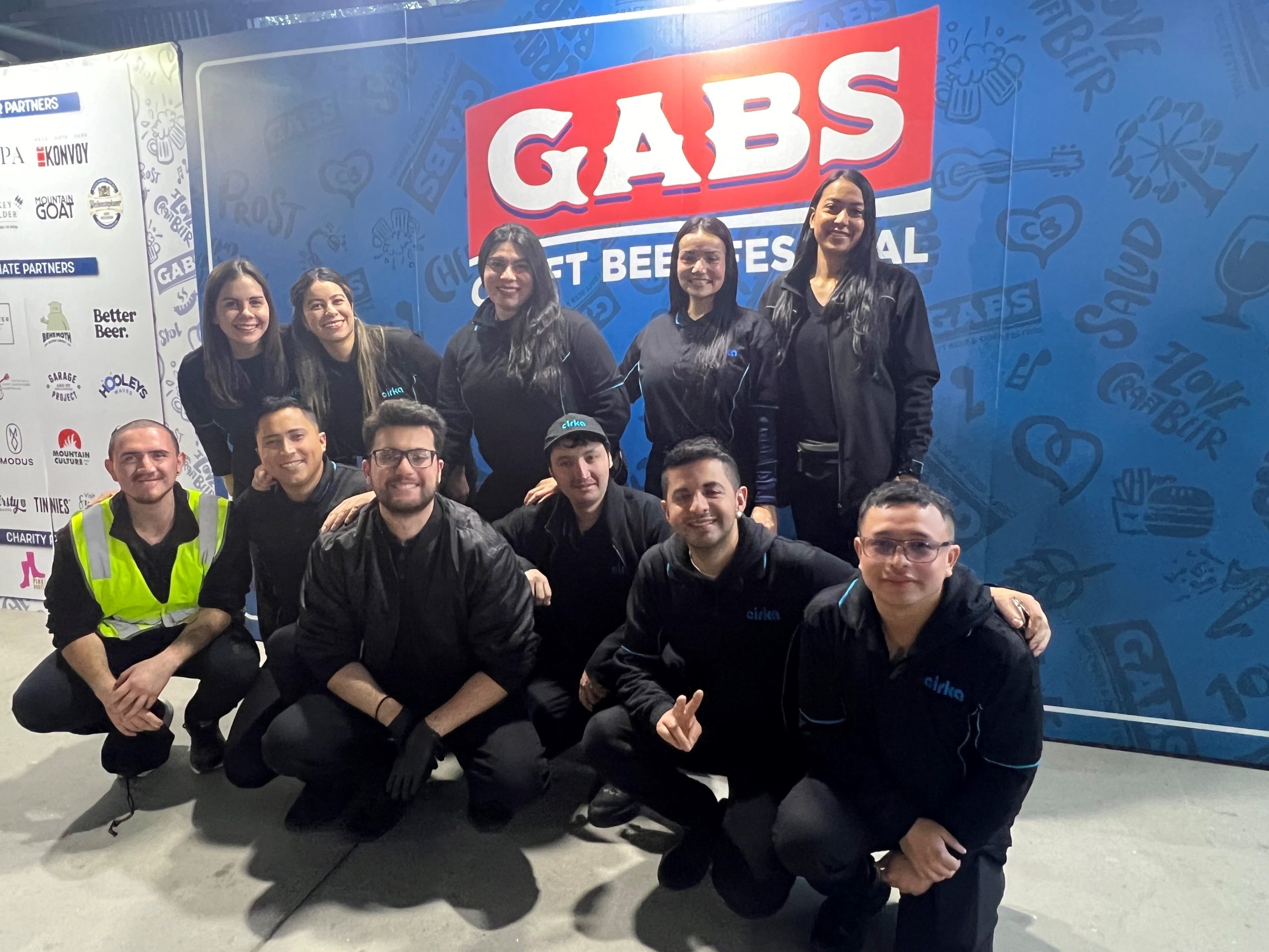 People form the events team at the GABS Festival Sign